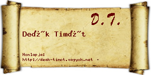 Deák Timót névjegykártya