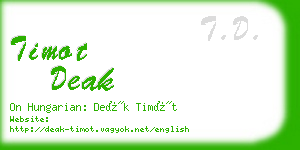 timot deak business card